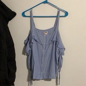 Blue and White striped Summer Blouse